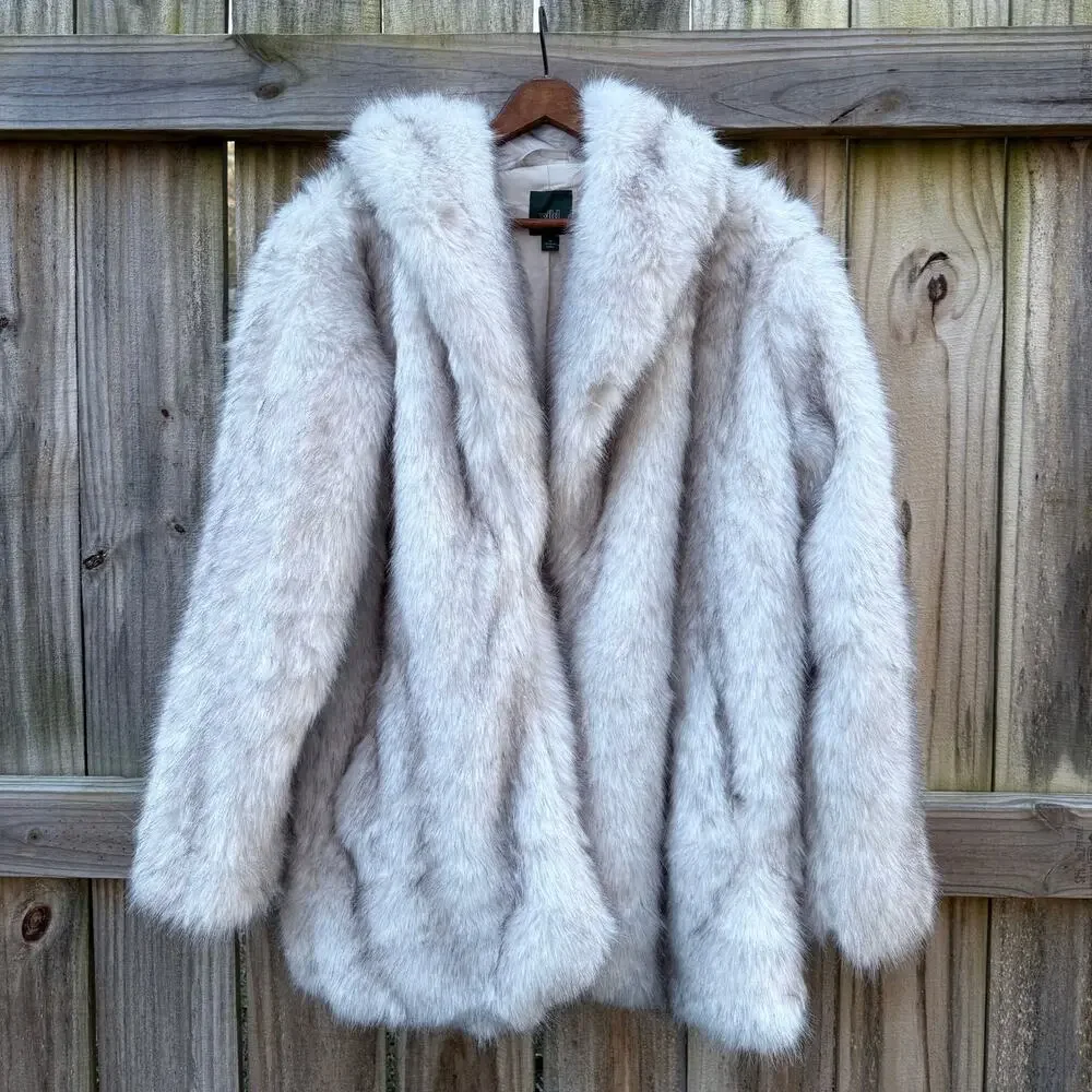 Ivory Faux Fur Coat - Picture 2 of 9
